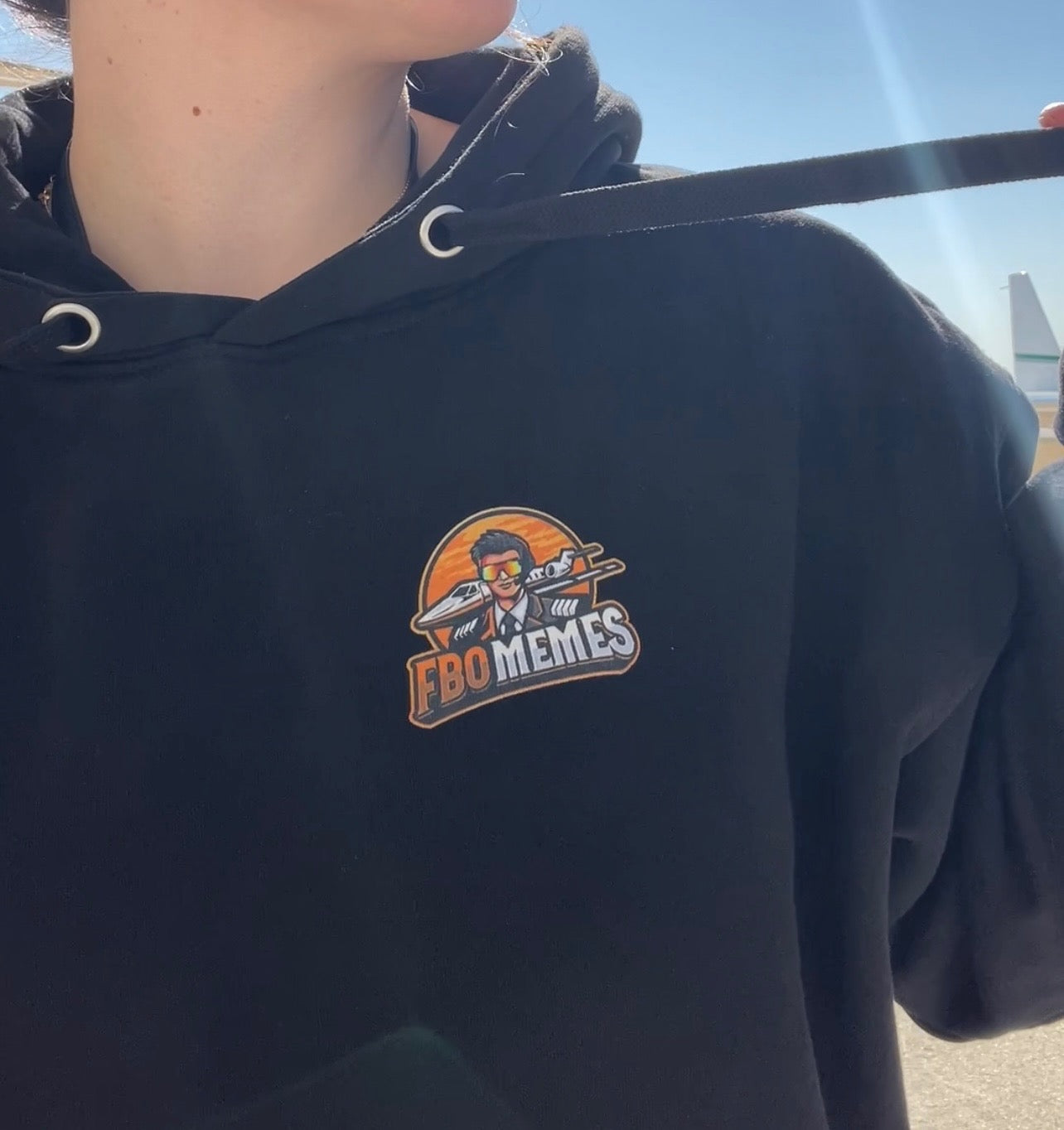 FBO Memes (Orange Logo) front and back, Unisex Hoodie