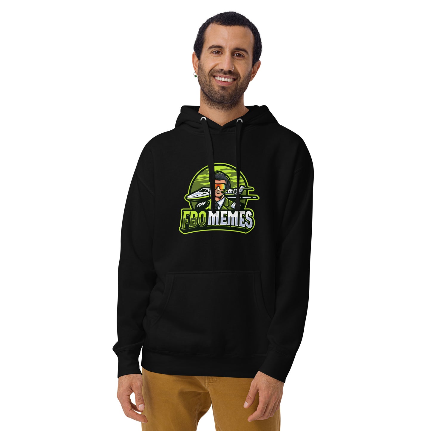 FBO Memes (Green Logo) front only, Unisex Hoodie