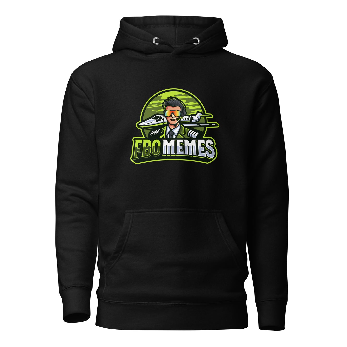 FBO Memes (Green Logo) front only, Unisex Hoodie