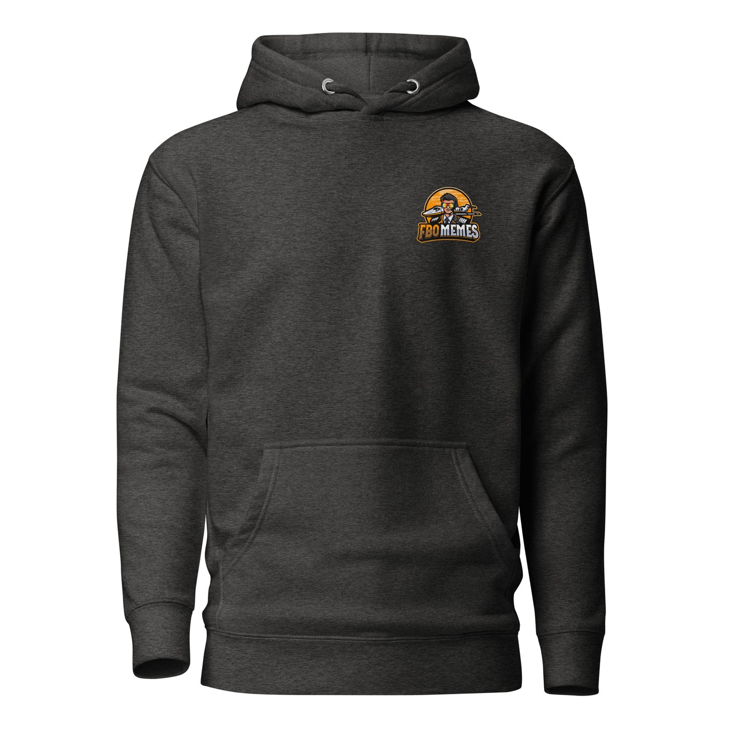 FBO Memes (Orange Logo) front and back, Unisex Hoodie