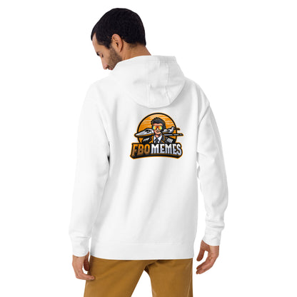 FBO Memes (Orange Logo) front and back, Unisex Hoodie