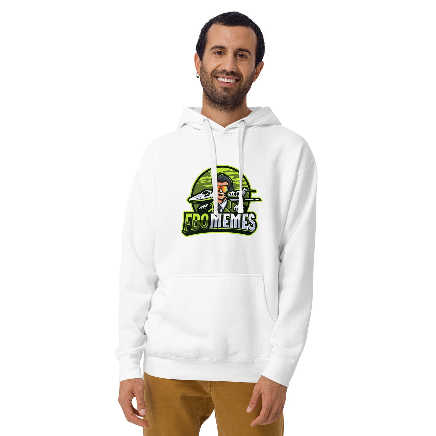 FBO Memes (Green Logo) front only, Unisex Hoodie